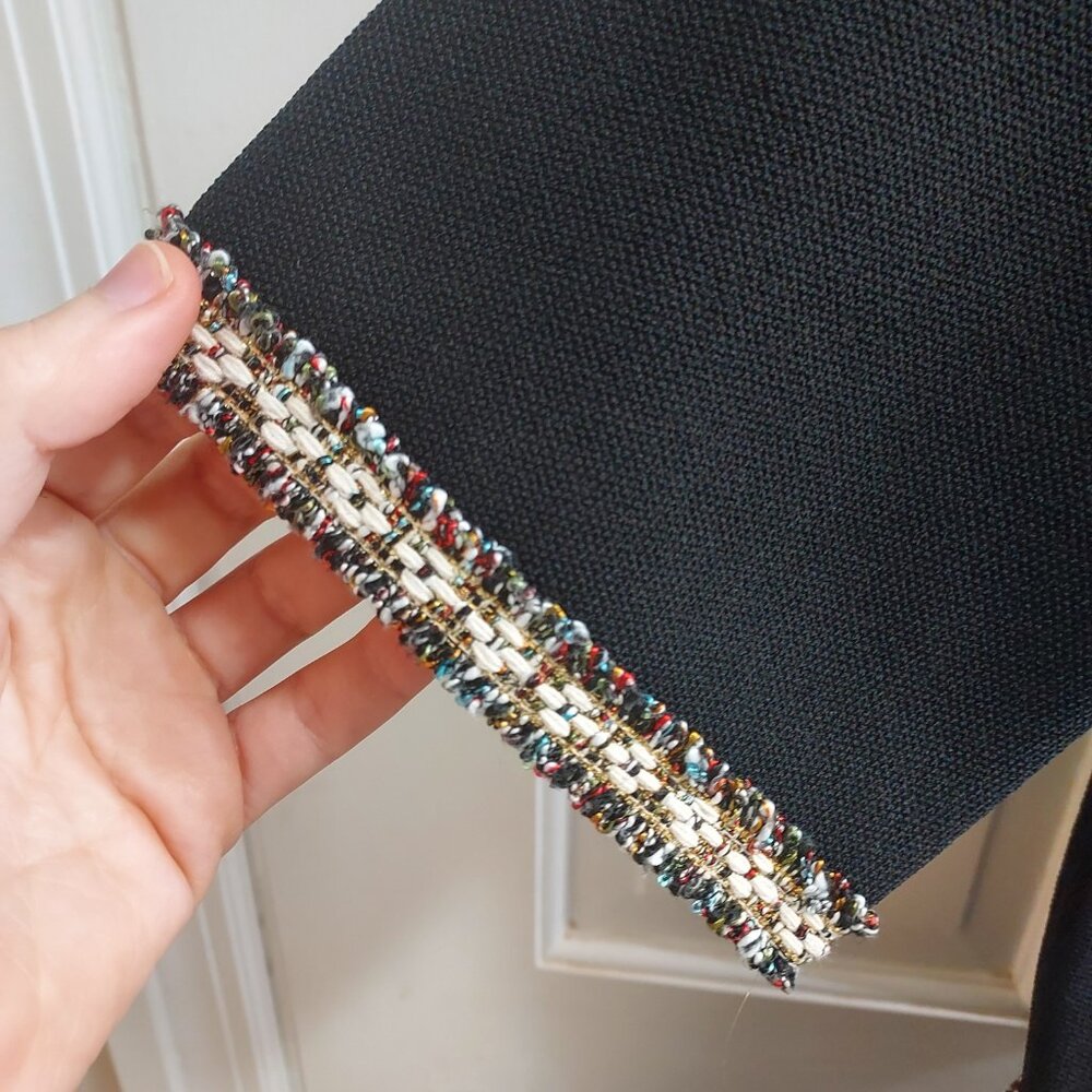 MAJE Rongalon Tweed Trimmed Knit Black Dress - Picture 4 of 9